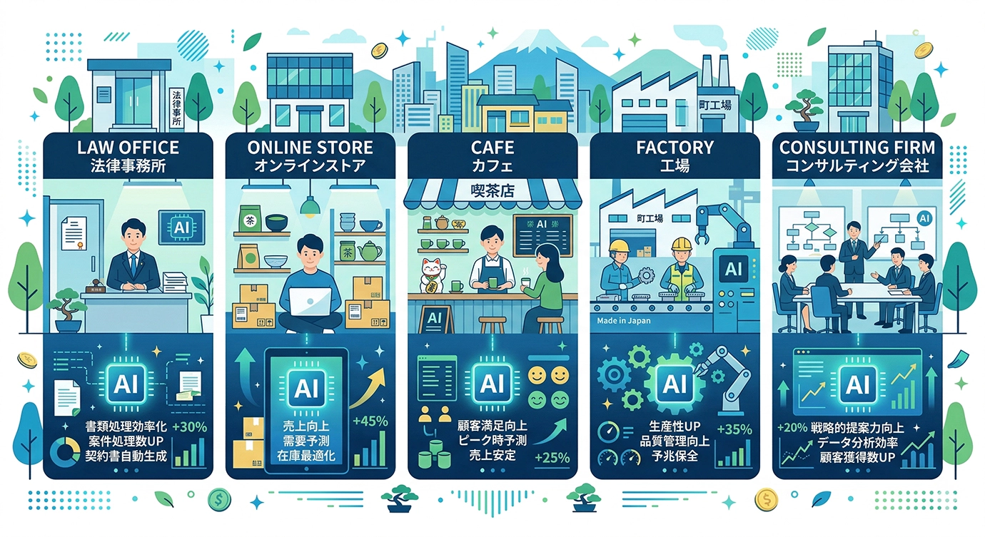 中小企業AI導入成功事例のイメージ
