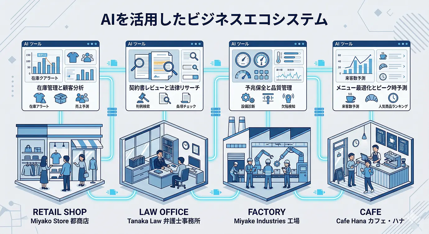 業種別AIツール比較のイメージ