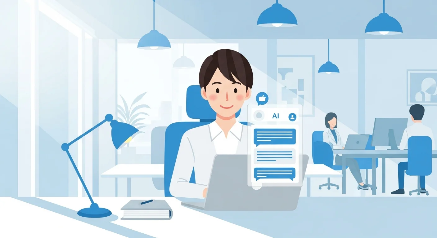 AIツールを自信を持って使う日本人のイラスト