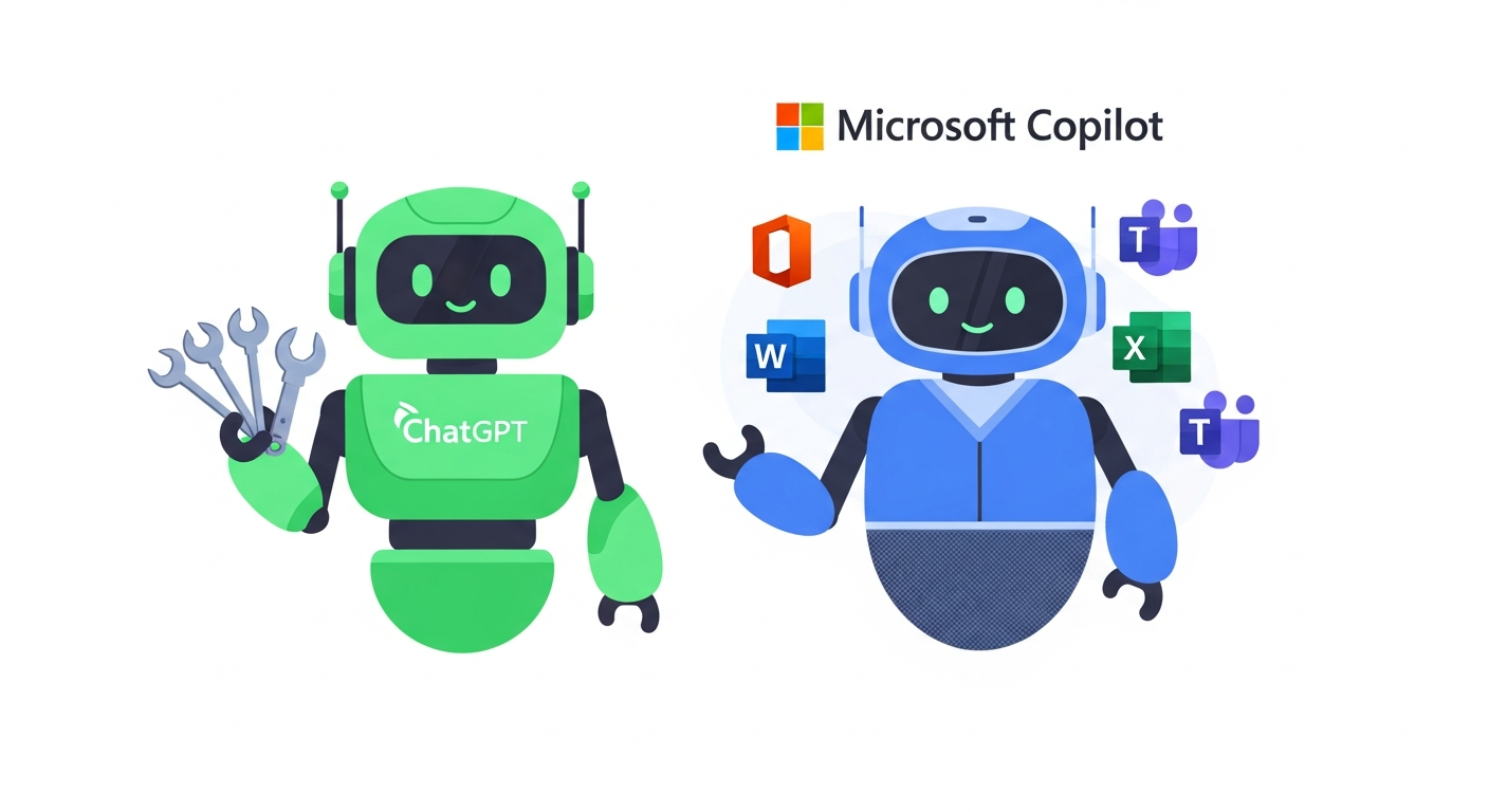 ChatGPTとCopilotの違いイメージ