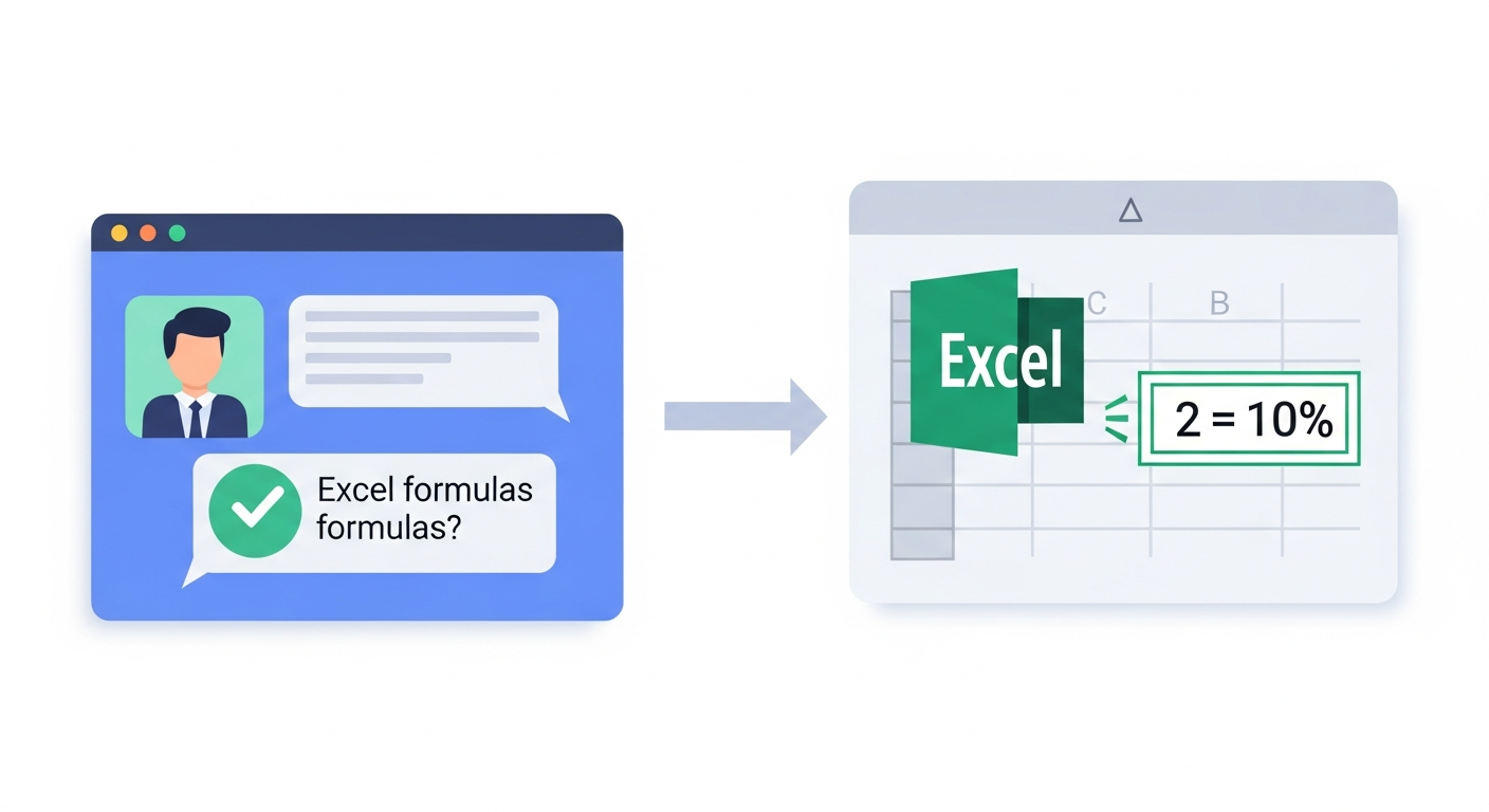 AIにExcel関数を生成してもらうイメージ