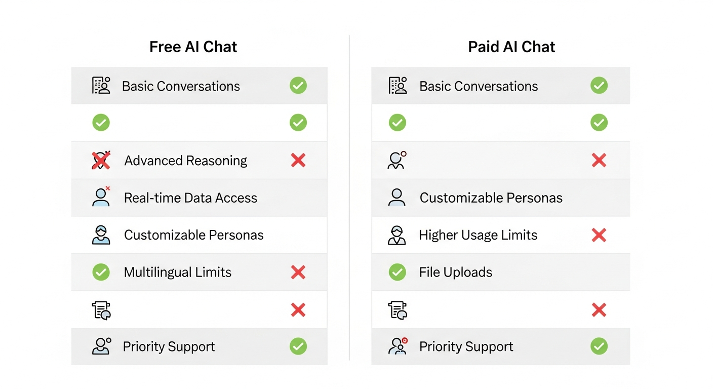 ChatGPT無料版と有料版の比較
