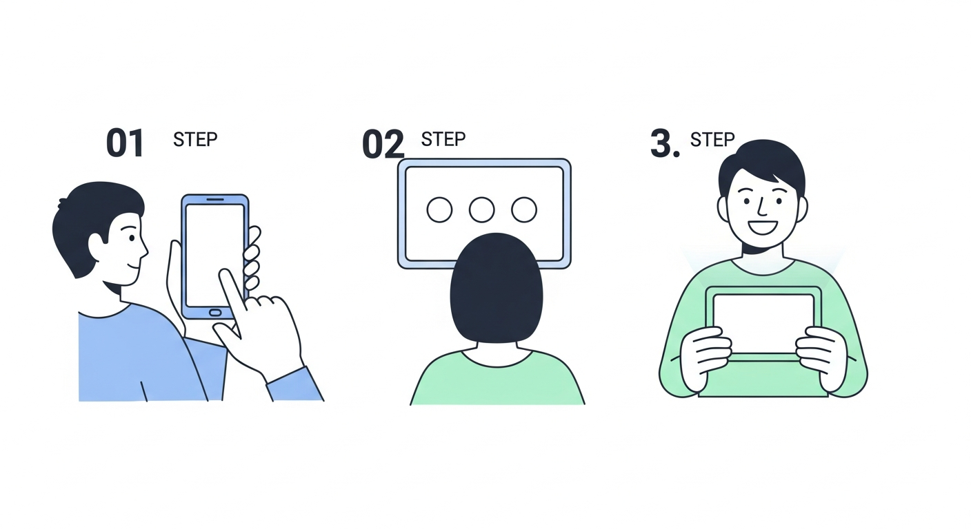 AIツール診断3ステップの使い方イメージ