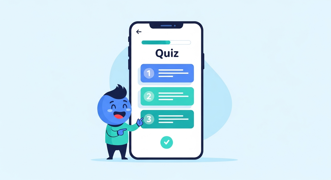スマホで3分診断を受けている様子のイラスト